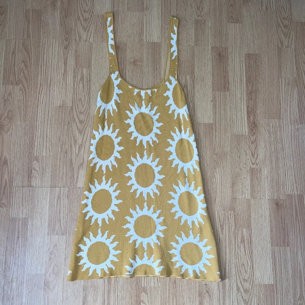 Show Me Your Mumu Mellow Mini Dress in Paradise Sun Knit Yellow Size Medium - Picture 4 of 9